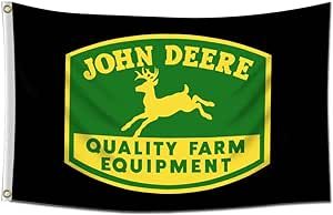 John Flag Deere Banner-Quality Farm Equipment 3x5 Feet with 2 Brass Grommets for Outdoor Room Man Cave/Garage